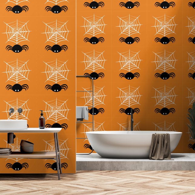 Halloween Spider Web  Wallpaper (Bathroom)