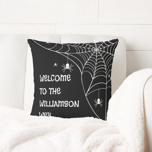Halloween Spider Web Welcome  Cushion (Creator Uploaded)