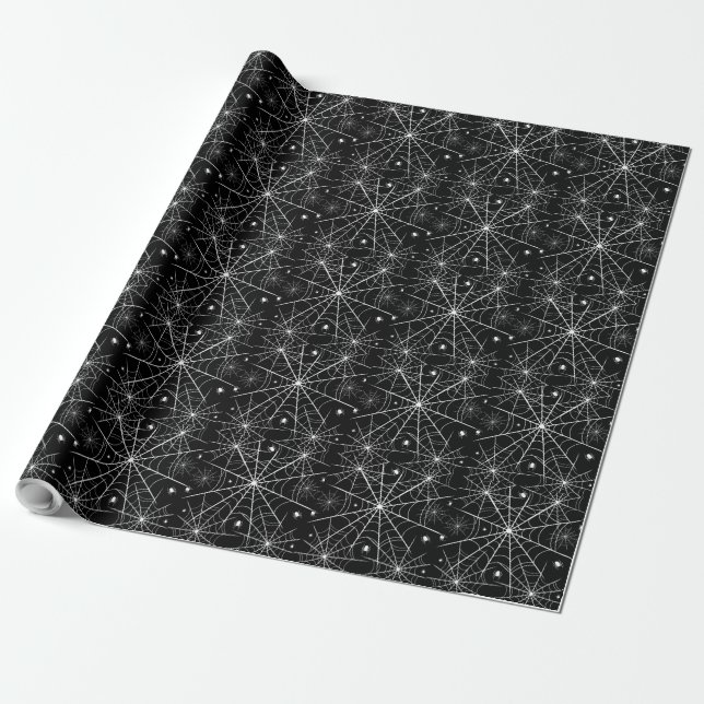 Halloween Spider Web Wrapping Paper (Unrolled)