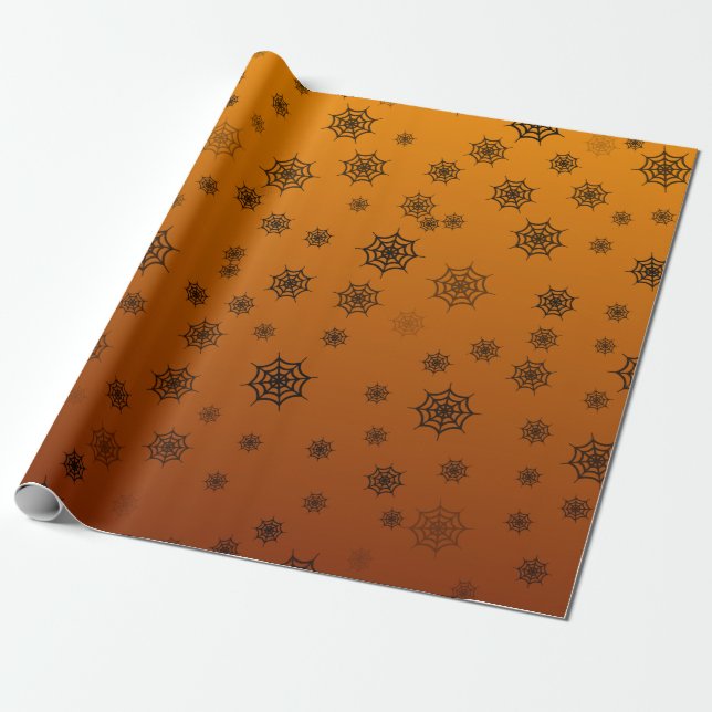 Halloween Spider Web Wrapping Paper (Unrolled)