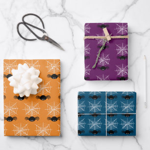 Halloween Spider Web Wrapping Paper Sheet