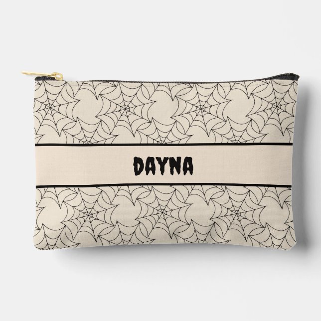 Halloween Spider Webs Accessory Pouch (Front)
