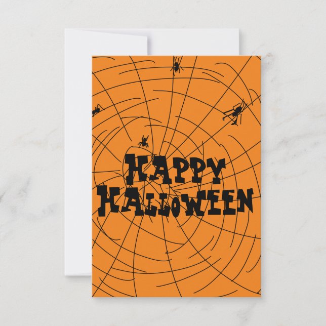 Halloween Spider Webs Hand Drawn Card (Front)
