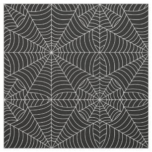Halloween Spider Webs on Black Fabric