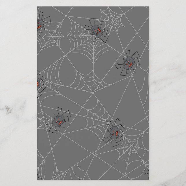 Halloween spiders web and pumpkins    (Front)