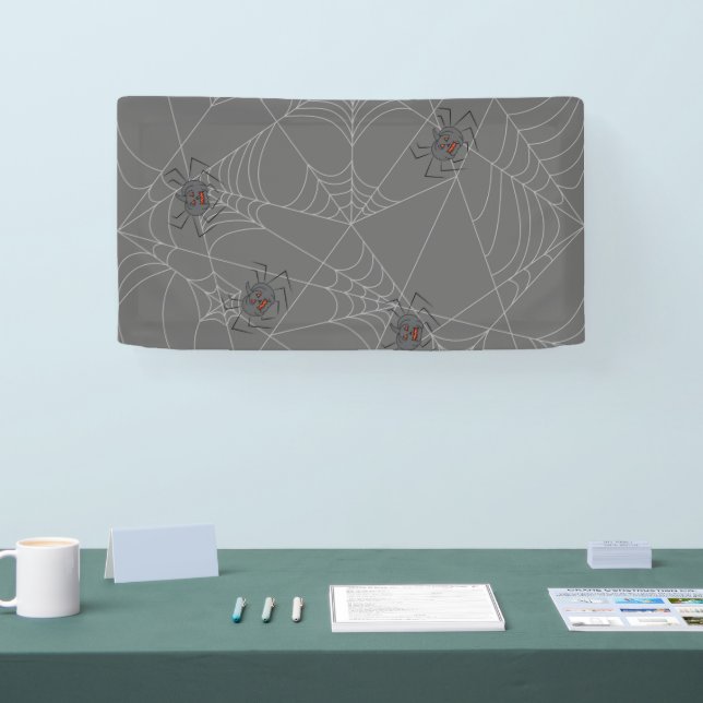 Halloween spiders web and pumpkins banner (Tradeshow)