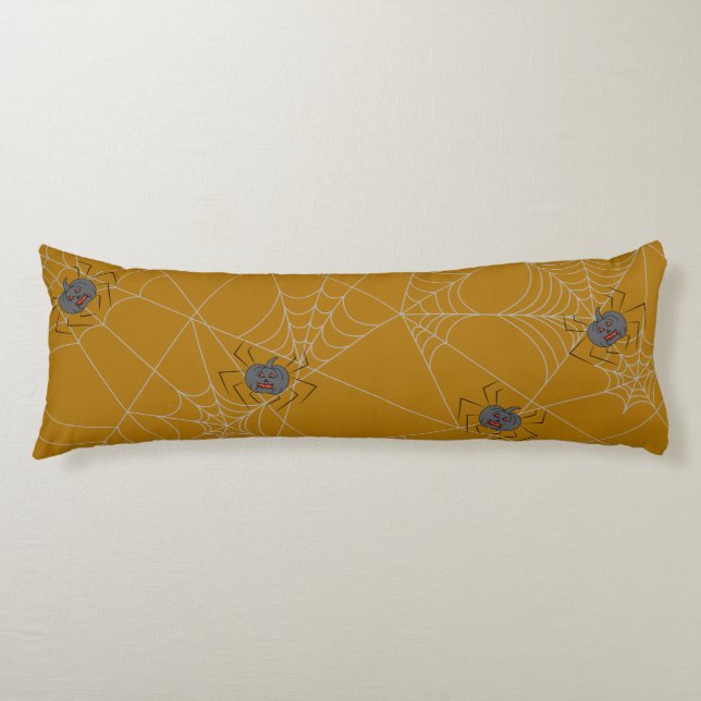 Halloween spiders web and pumpkins    body cushion (Front)