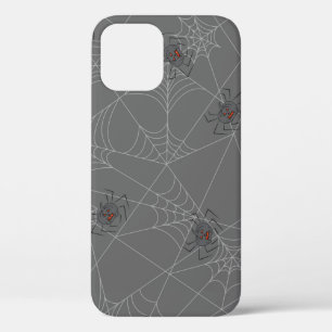 Halloween spiders web and pumpkins iPhone 12 case