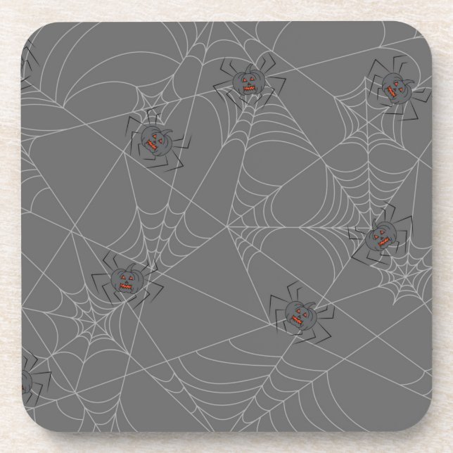 Halloween spiders web and pumpkins    coaster (Front)