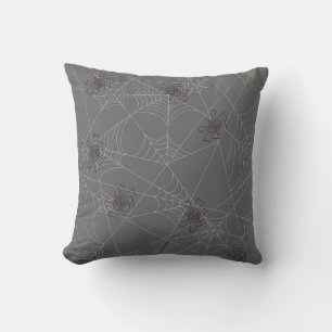 Halloween spiders web and pumpkins cushion