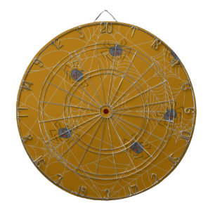 Halloween spiders web and pumpkins dartboard