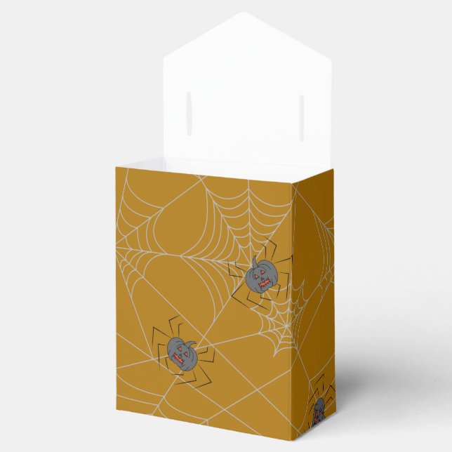 Halloween spiders web and pumpkins   favour box (Opened)