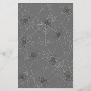 Halloween spiders web and pumpkins flyer