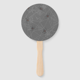 Halloween spiders web and pumpkins   hand fan