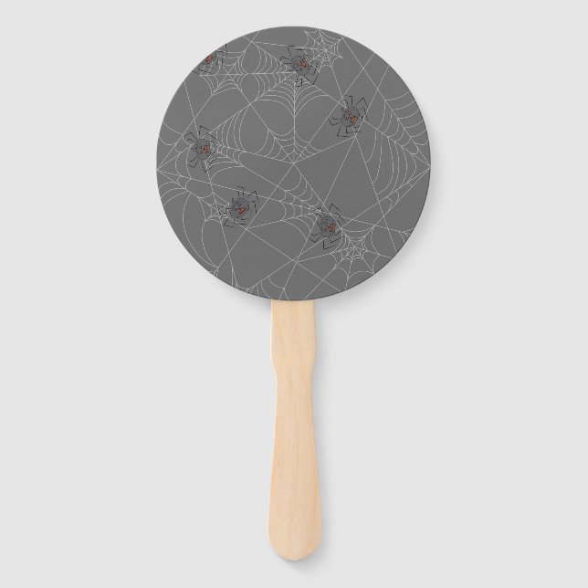 Halloween spiders web and pumpkins   hand fan (Front)