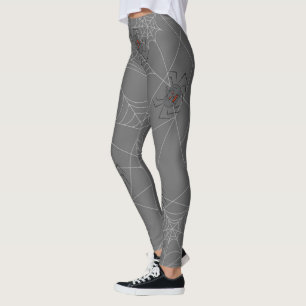 Halloween spiders web and pumpkins leggings
