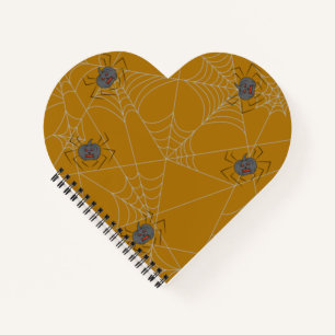 Halloween spiders web and pumpkins notebook