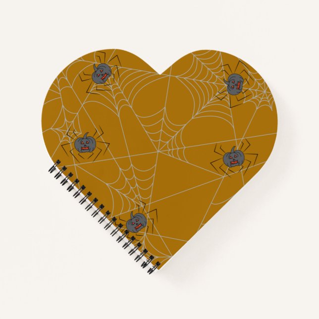 Halloween spiders web and pumpkins  notebook (Front)