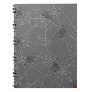 Halloween spiders web and pumpkins notebook