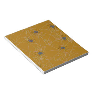 Halloween spiders web and pumpkins notepad