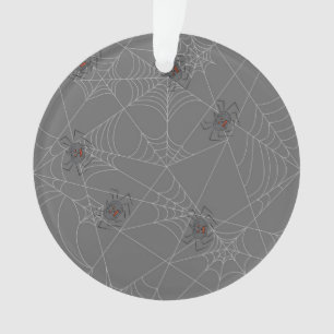 Halloween spiders web and pumpkins ornament