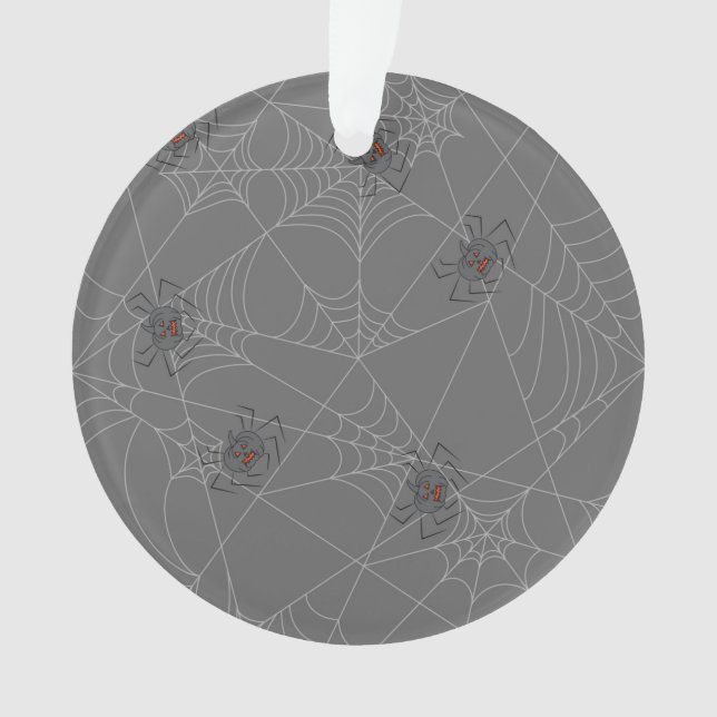 Halloween spiders web and pumpkins    ornament (Front)