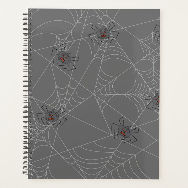 Halloween spiders web and pumpkins  planner (Front)