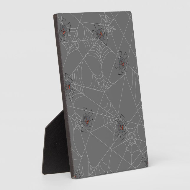 Halloween spiders web and pumpkins   plaque (Side)