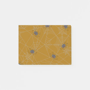 Halloween spiders web and pumpkins  post-it notes