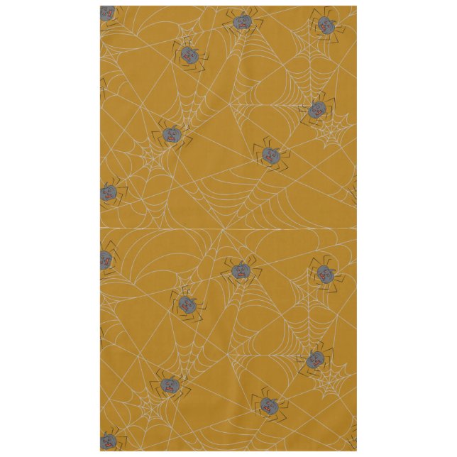 Halloween spiders web and pumpkins   tablecloth (Front)