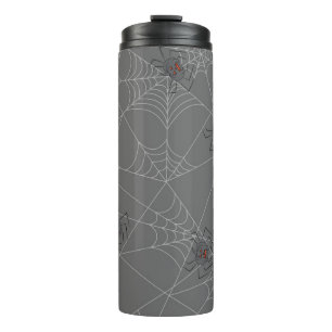 Halloween spiders web and pumpkins  thermal tumbler