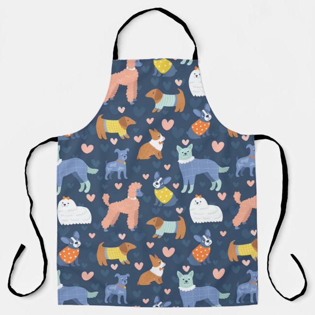 Halloween Spiders Web: Seamless Pattern Apron (Front)