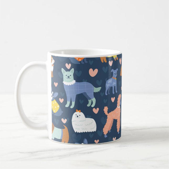 Halloween Spiders Web: Seamless Pattern Coffee Mug (Left)