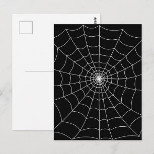 Halloween spiderweb black and white gothic pattern postcard