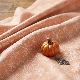 Halloween Spiderweb Pattern Orange White ID1328 Fabric