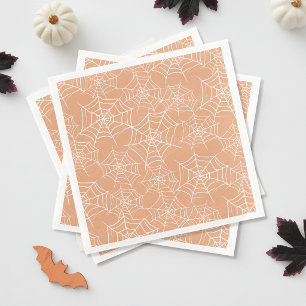 Halloween Spiderweb Pattern Orange White ID1328 Napkin