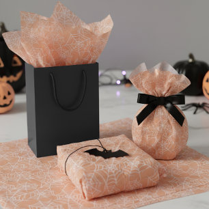Halloween Spiderweb Pattern Orange White ID1328 Tissue Paper