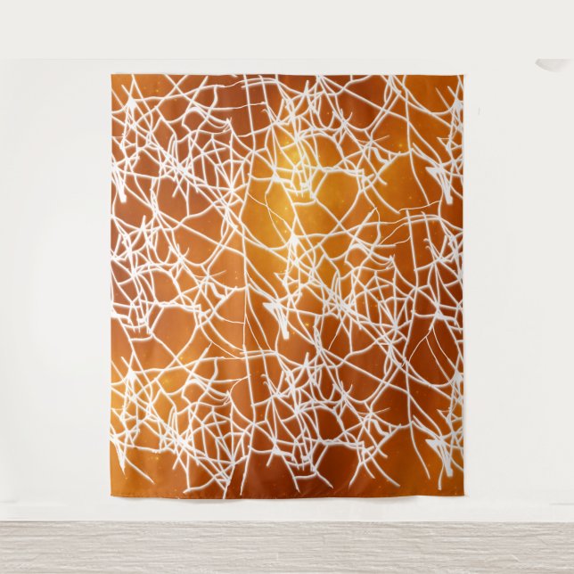 Halloween Spiderweb Photo Backdrop Tapestry (Front)