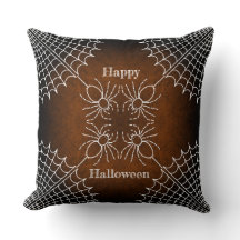 Halloween Spiderweb spiders black orange white