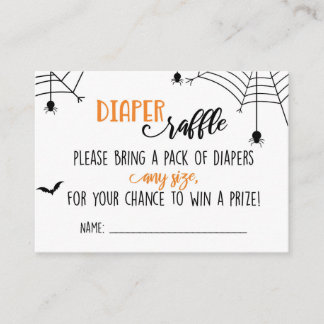 Halloween Spiderwebs Baby Shower Diaper Raffle Enclosure Card