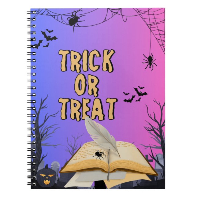 Halloween Spiral Notebook – Spooky Journal Writing (Front)