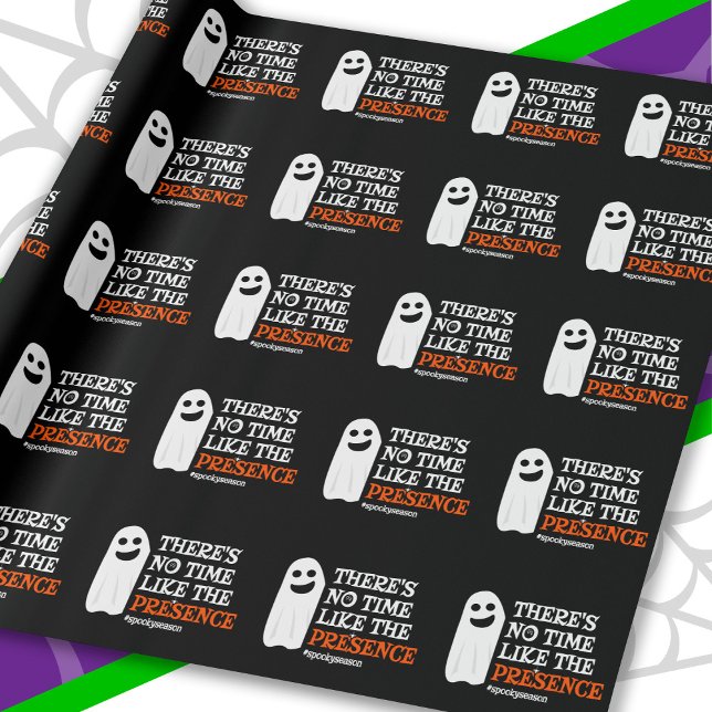 Halloween Spirit Happy Ghost Funny Halloween Wrapping Paper (Creator Uploaded)