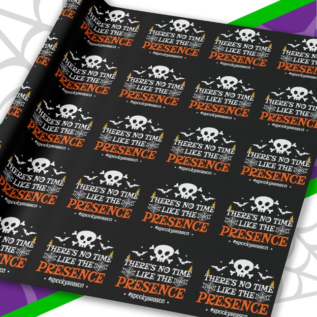 Halloween Spirit Skull Crossbones Funny Halloween Wrapping Paper (Creator Uploaded)