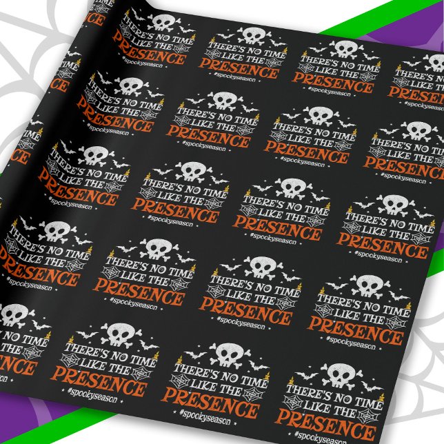 Halloween Spirit Skull Crossbones Funny Halloween Wrapping Paper (Creator Uploaded)