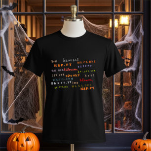 Halloween Spirit Words, Elegant Autumn Colourful T-Shirt