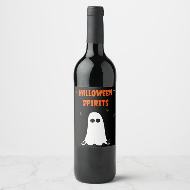 Halloween Spirits Wine Bottle Label (Set of 6) (Front)
