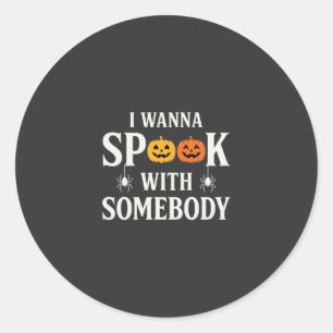 Halloween Spook Somebody Pumpkin Spider SVG Classic Round Sticker