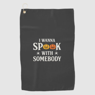 Halloween Spook Somebody Pumpkin Spider SVG Golf Towel