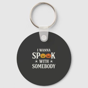Halloween Spook Somebody Pumpkin Spider SVG Key Ring
