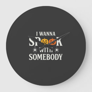 Halloween Spook Somebody Pumpkin Spider SVG Large Clock